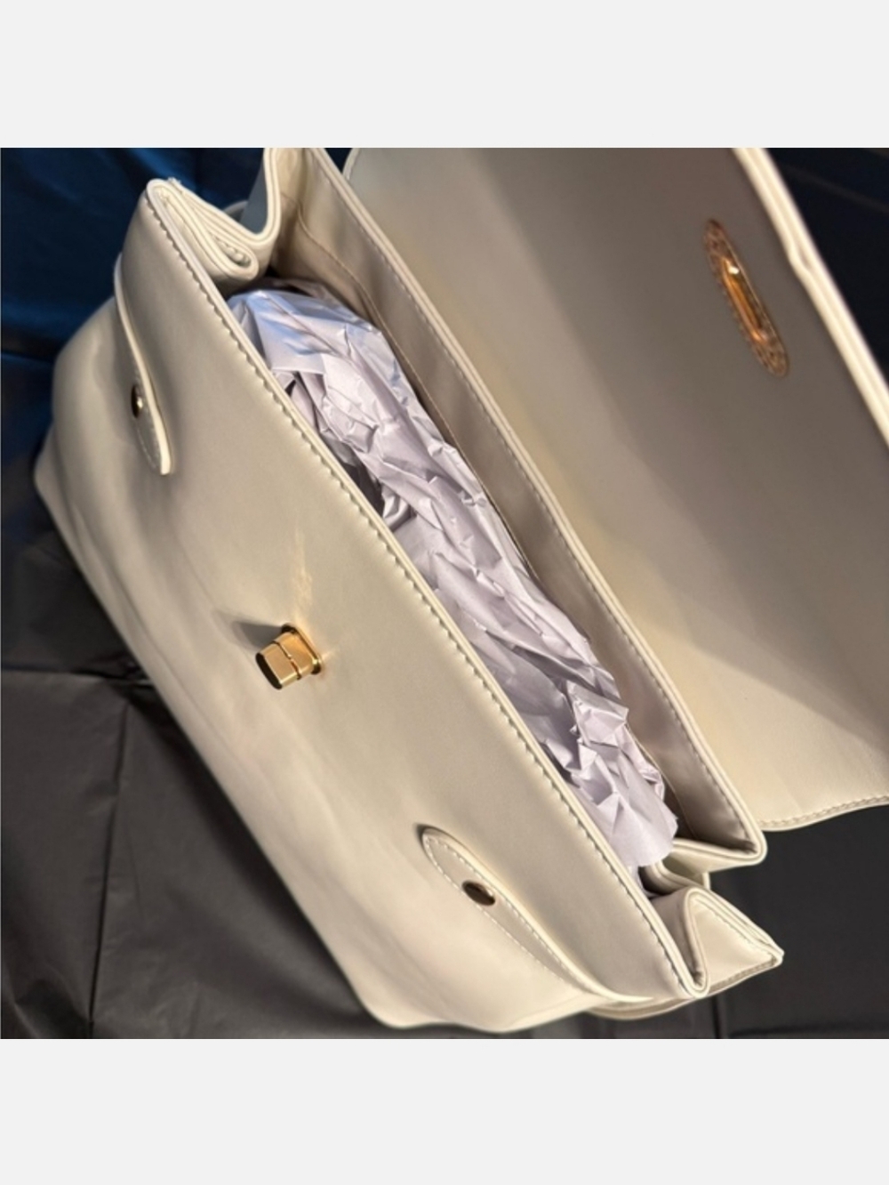 Cavalli Class Elegant Cream Satchel - Picture 4 of 14